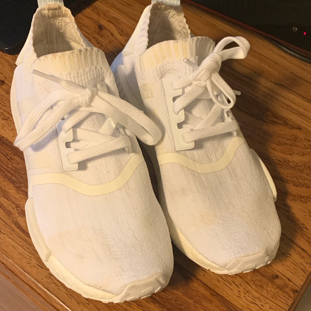 Adidas nmd all white sneakers